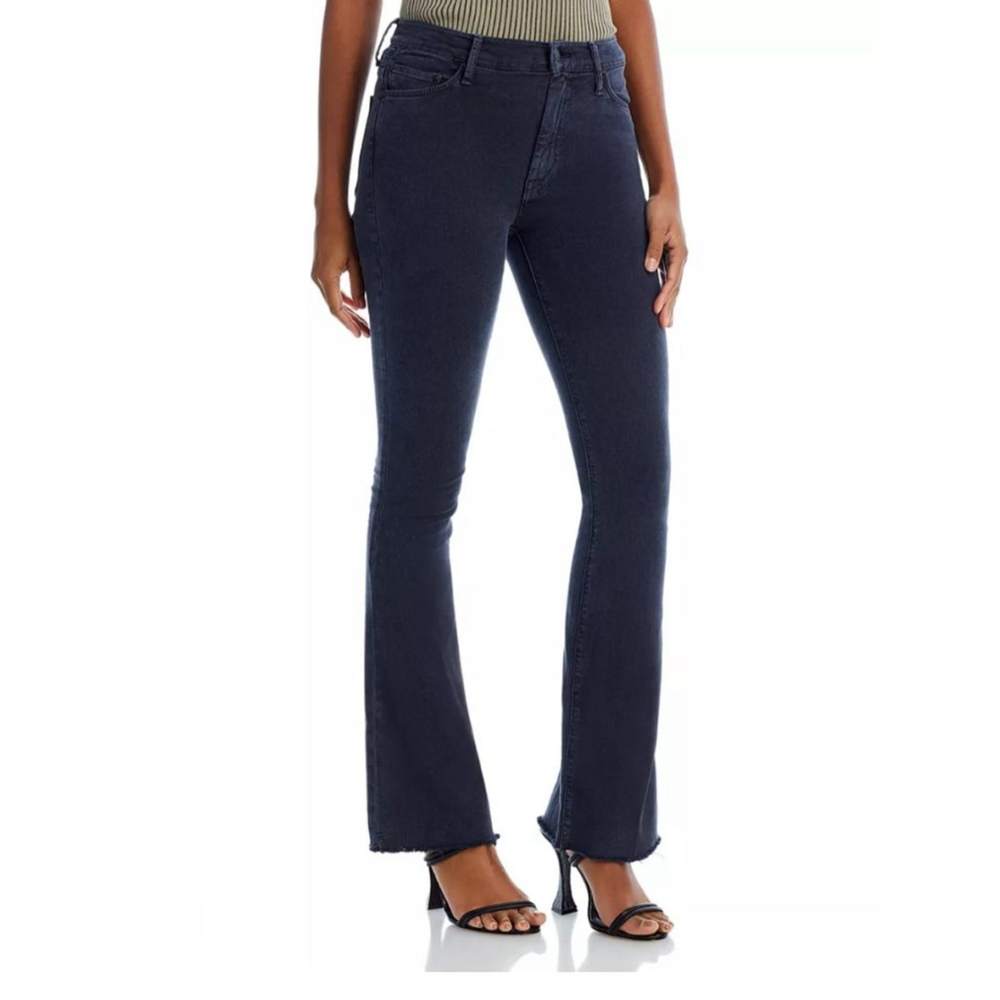 MOTHER The Weekender in Faded Black Flare Jeans Size 27